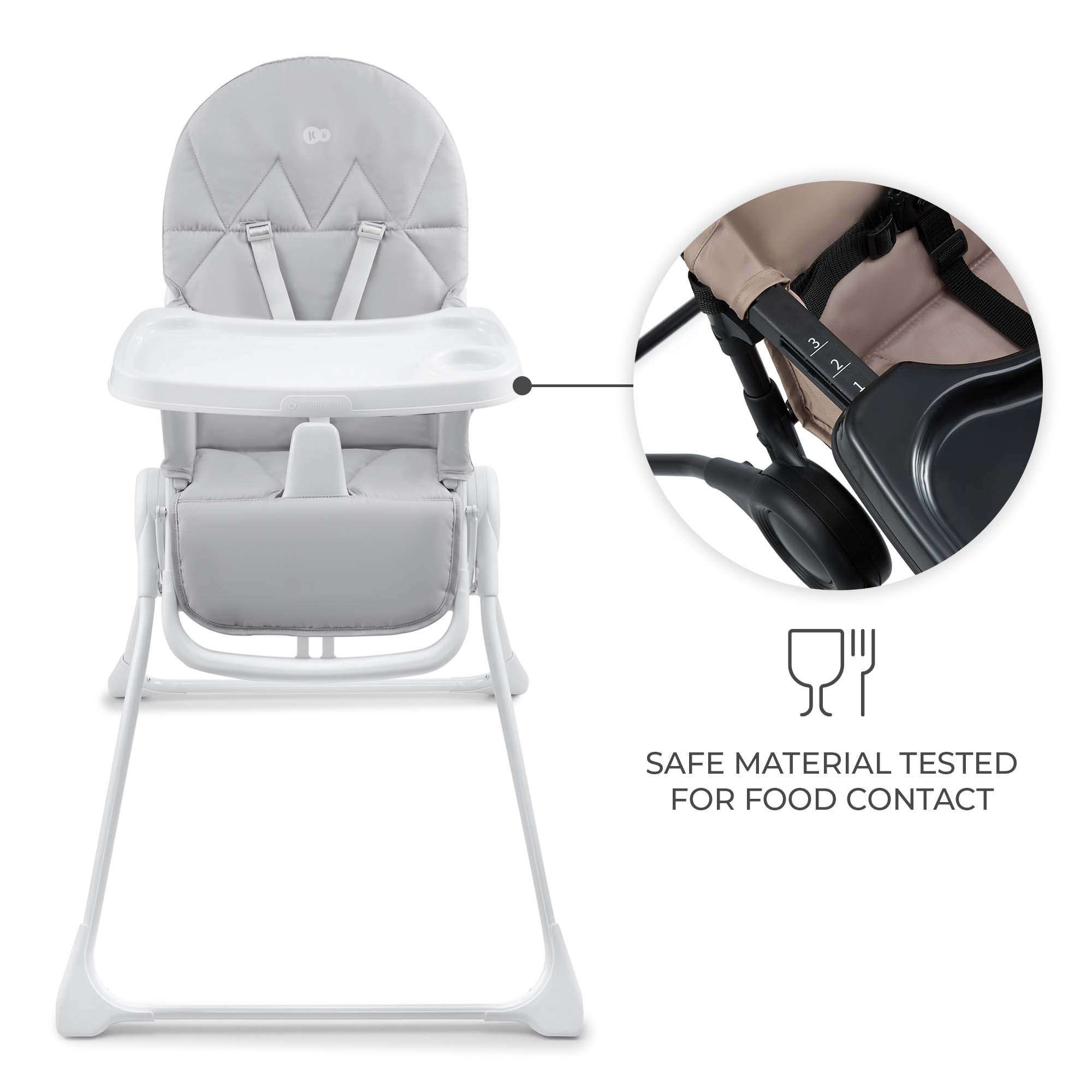 Kinderkraft BINCI столче за хранене LIGHT GREY