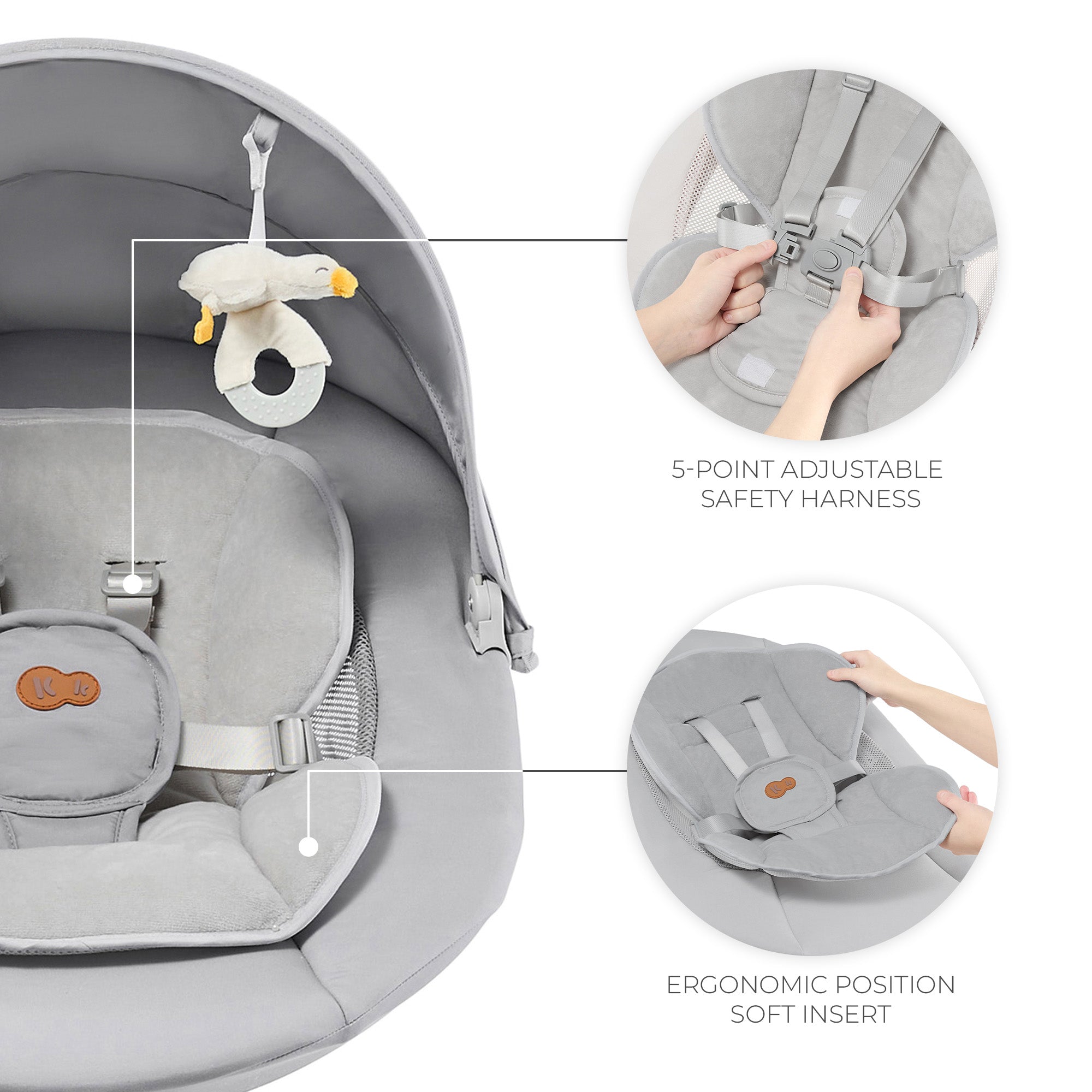 Kinderkraft TULSY шезлонг GREY