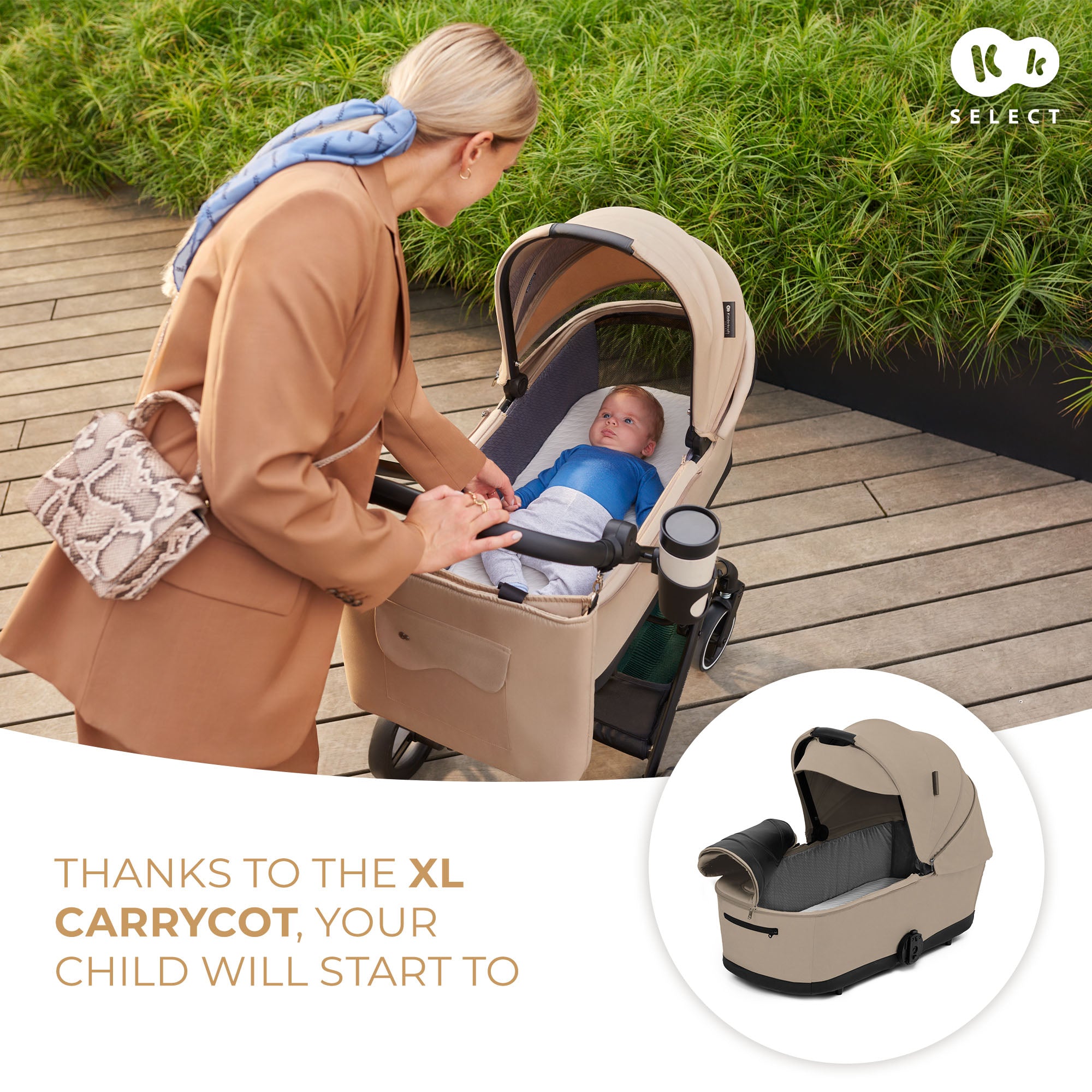 Kinderkraft YOXI бебешка количка 3в1 SAND BEIGE