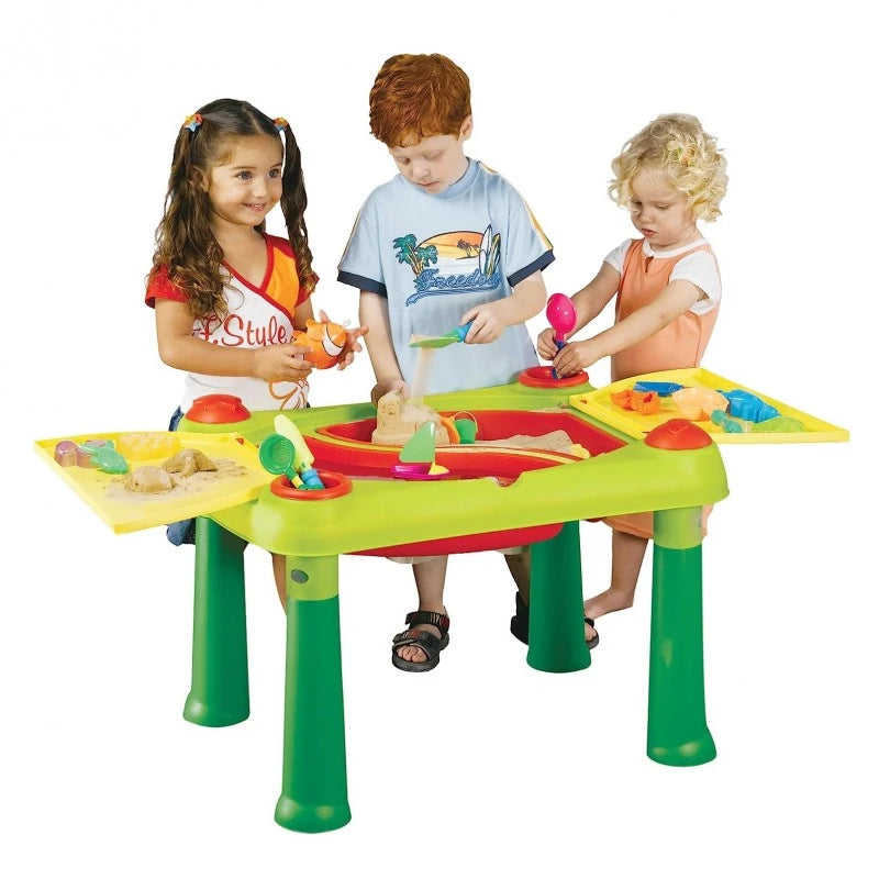 Keter 231588 креативна маса за игра тюркоаз/червена