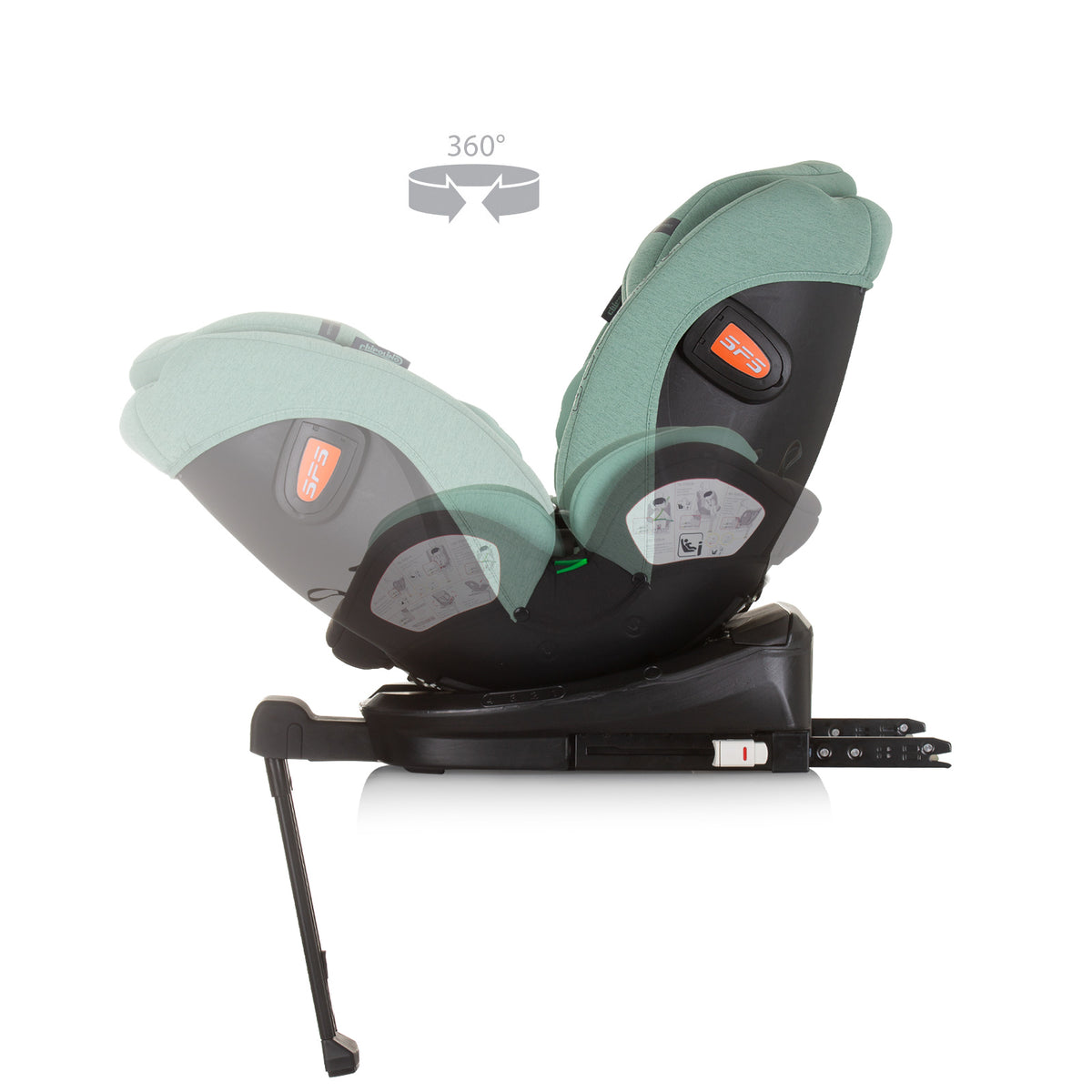 Chipolino Столче за кола 360 I-size 40-150 ТОРИНО зелено