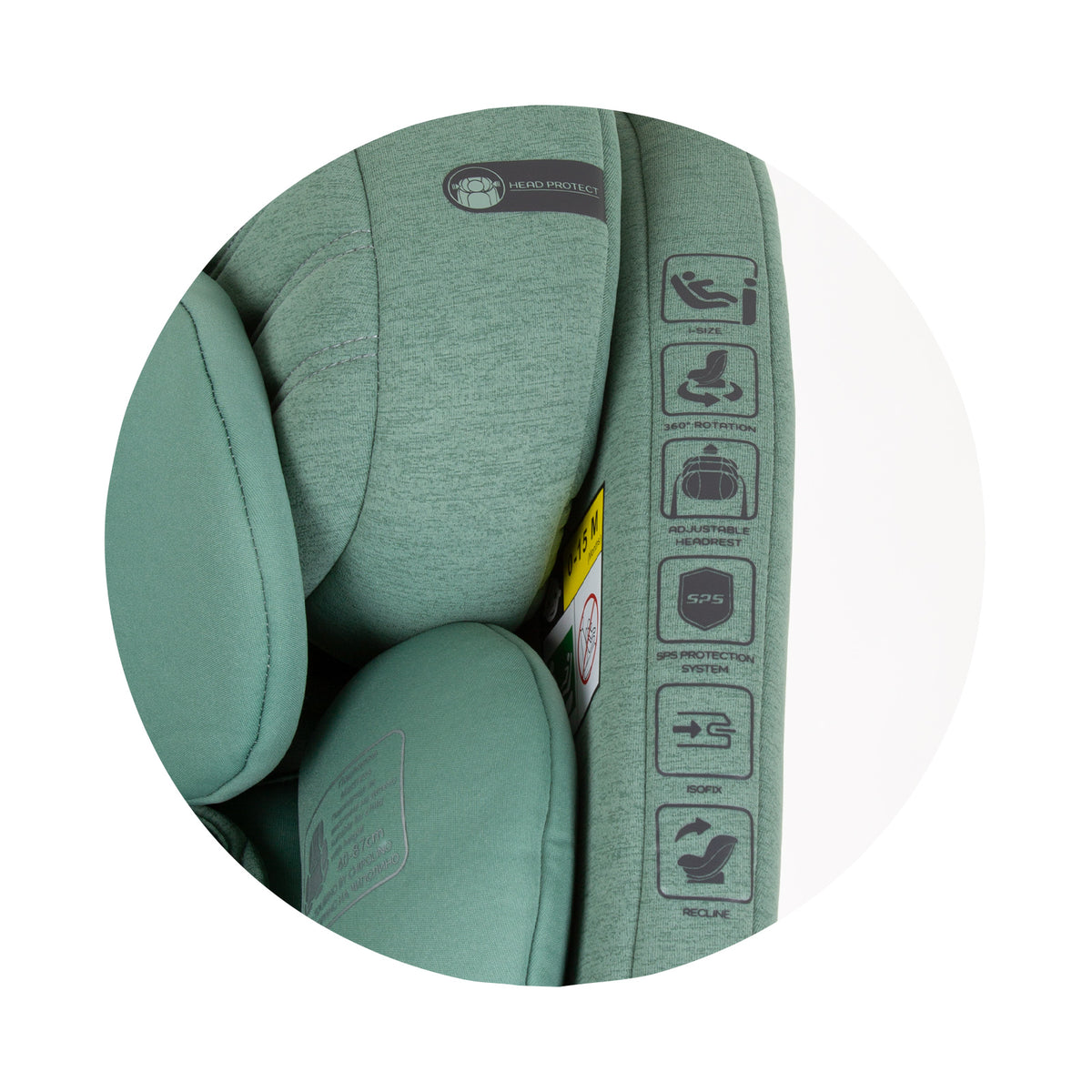 Chipolino Столче за кола 360 I-size 40-150 ТОРИНО зелено