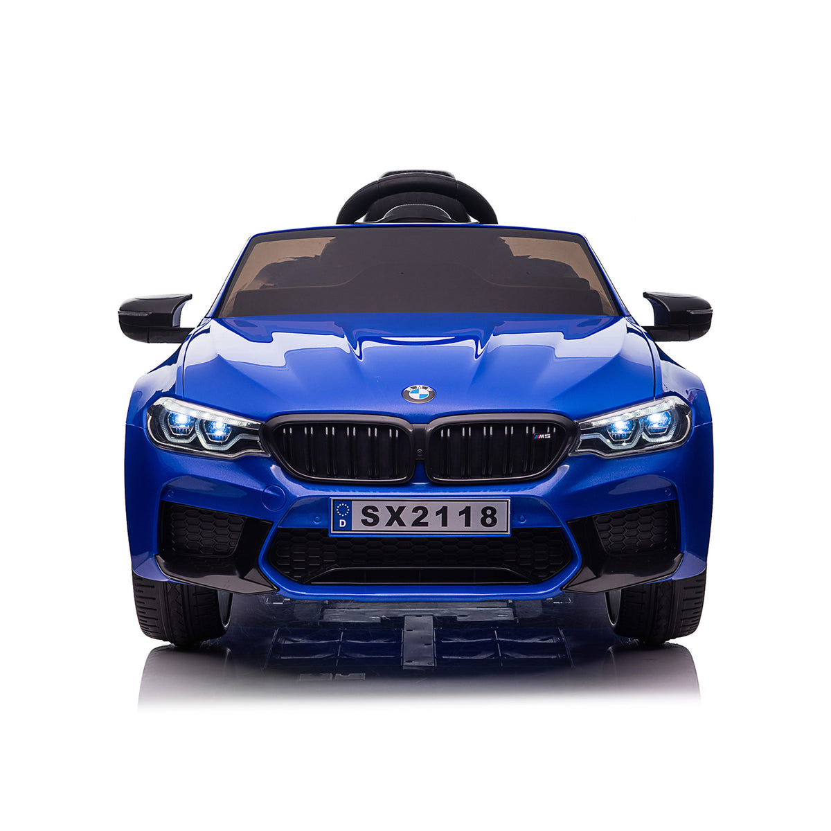 Chipolino Електрическа кола BMW M5 синя, EVA гуми, кожена