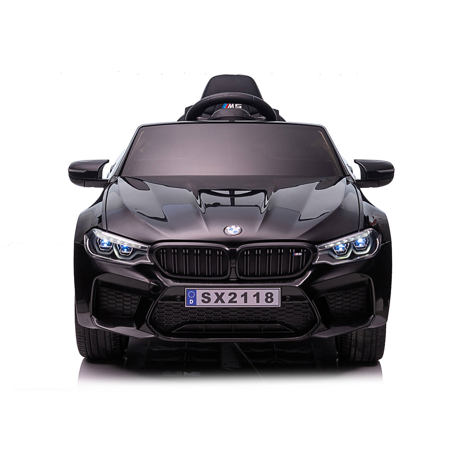 Chipolino Електрическа кола BMW M5 черна, EVA гуми, кожена