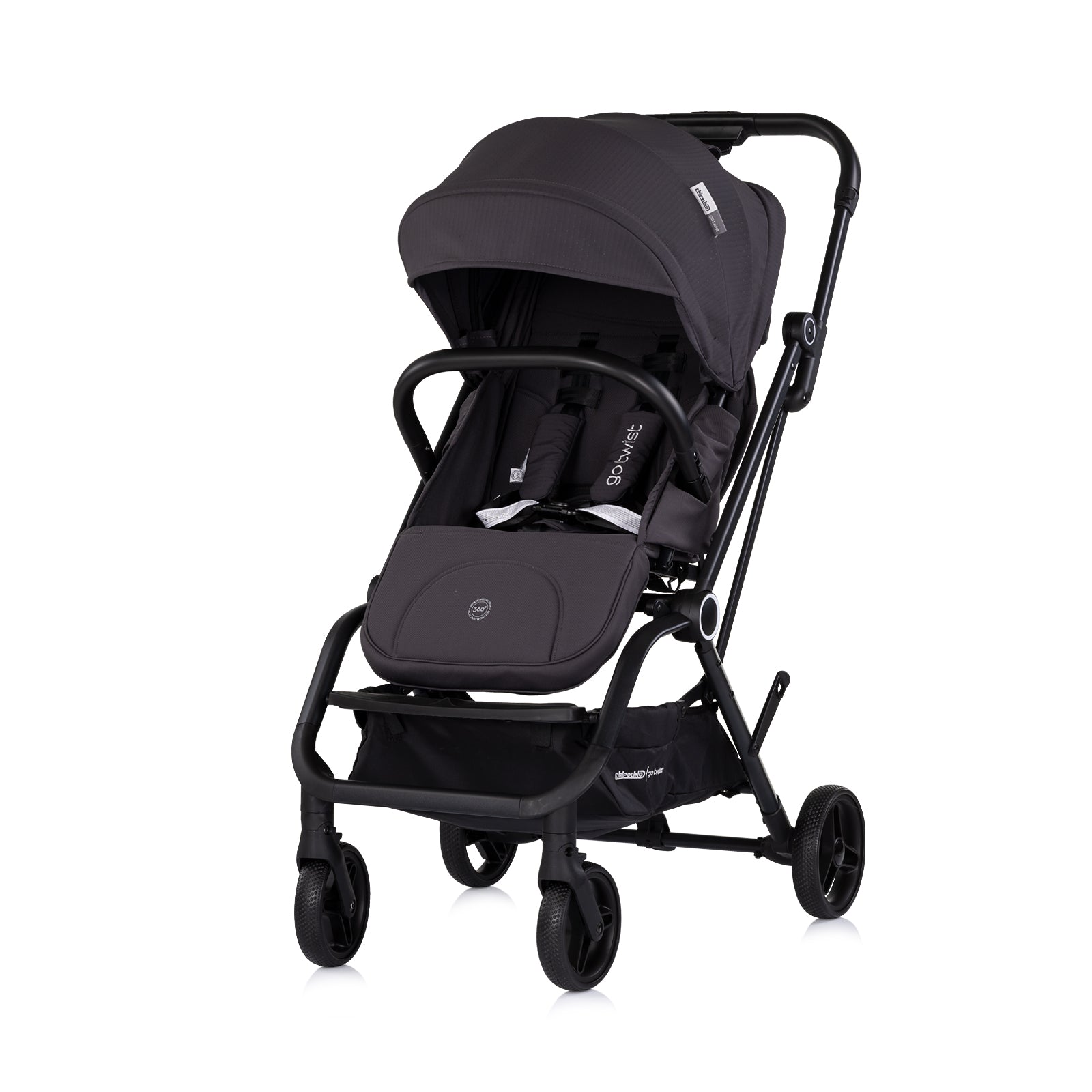 Chipolino Детска количка с 360 "GO TWIST" т. сиво