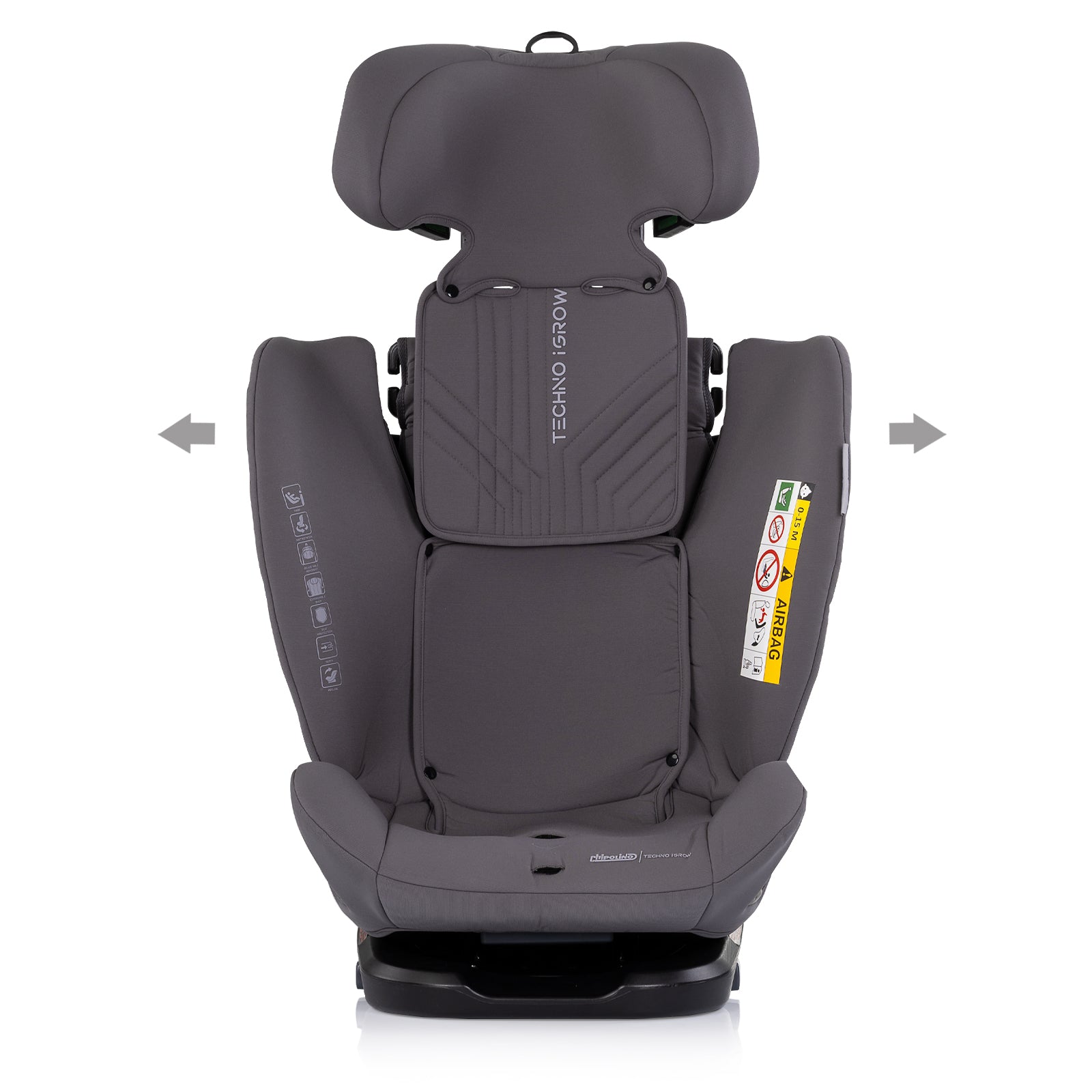 Chipolino Столче за кола360 I-size40-150 Techno iGROW сив
