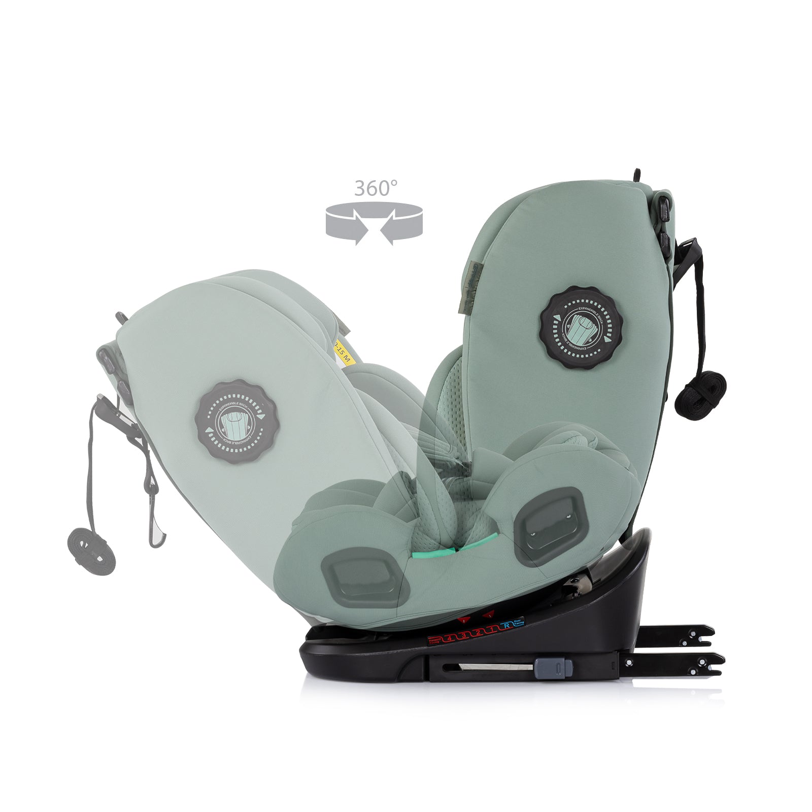Chipolino Столче за кола360 I-size40-150 Techno iGROW мат