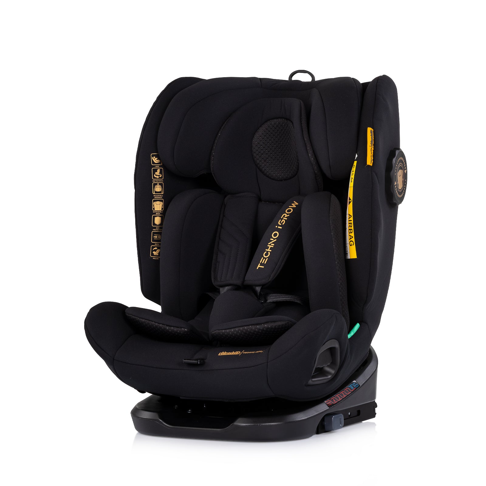 Chipolino Столче за кола360 I-size40-150 Techno iGROW чeр