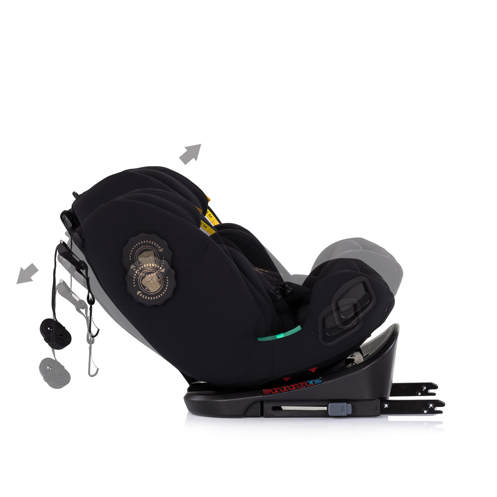 Chipolino Столче за кола360 I-size40-150 Techno iGROW чeр