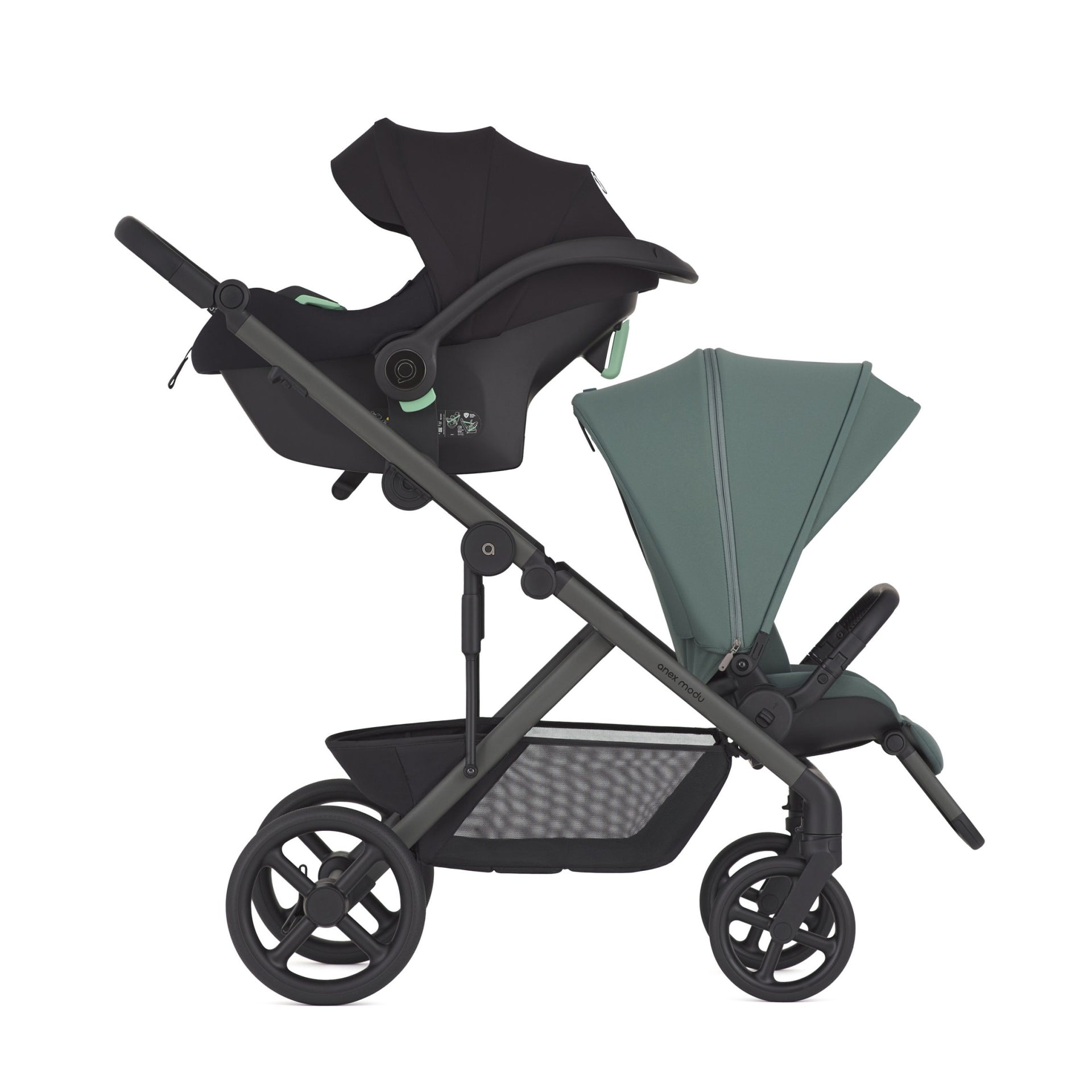 Бебешка количка Anex Modu Double 2 в 1 Greeny