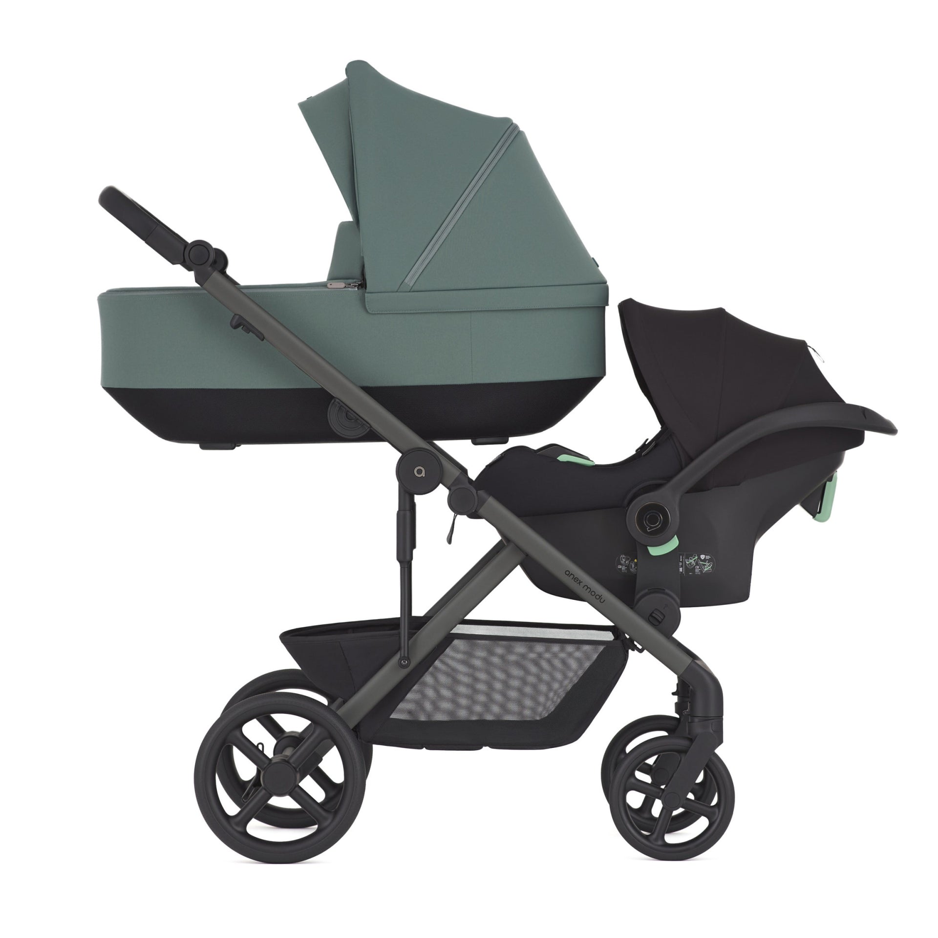 Бебешка количка Anex Modu Double 2 в 1 Greeny