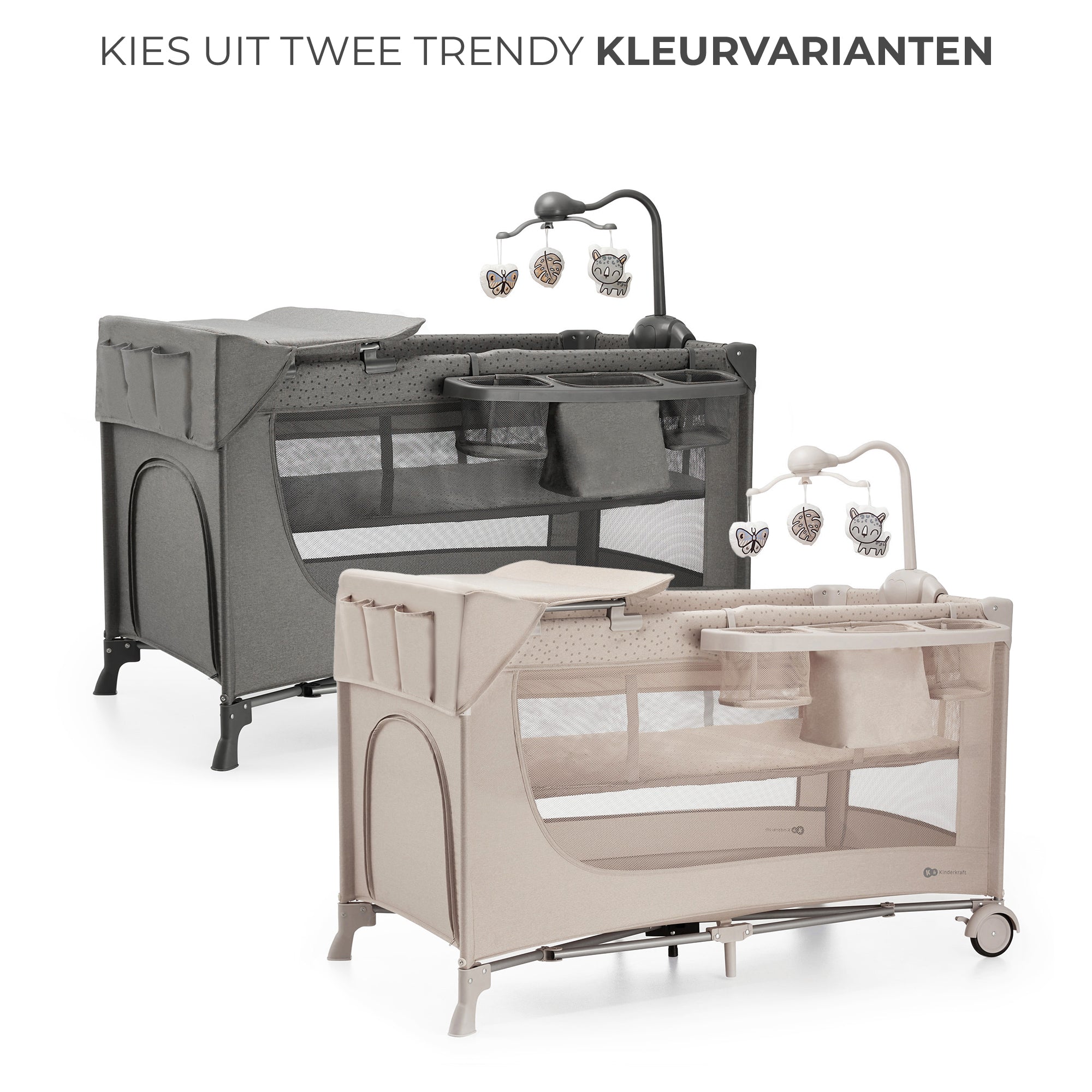 Kinderkraft JOY FULL 2 бебешка кошара с аксесоари BEIGE