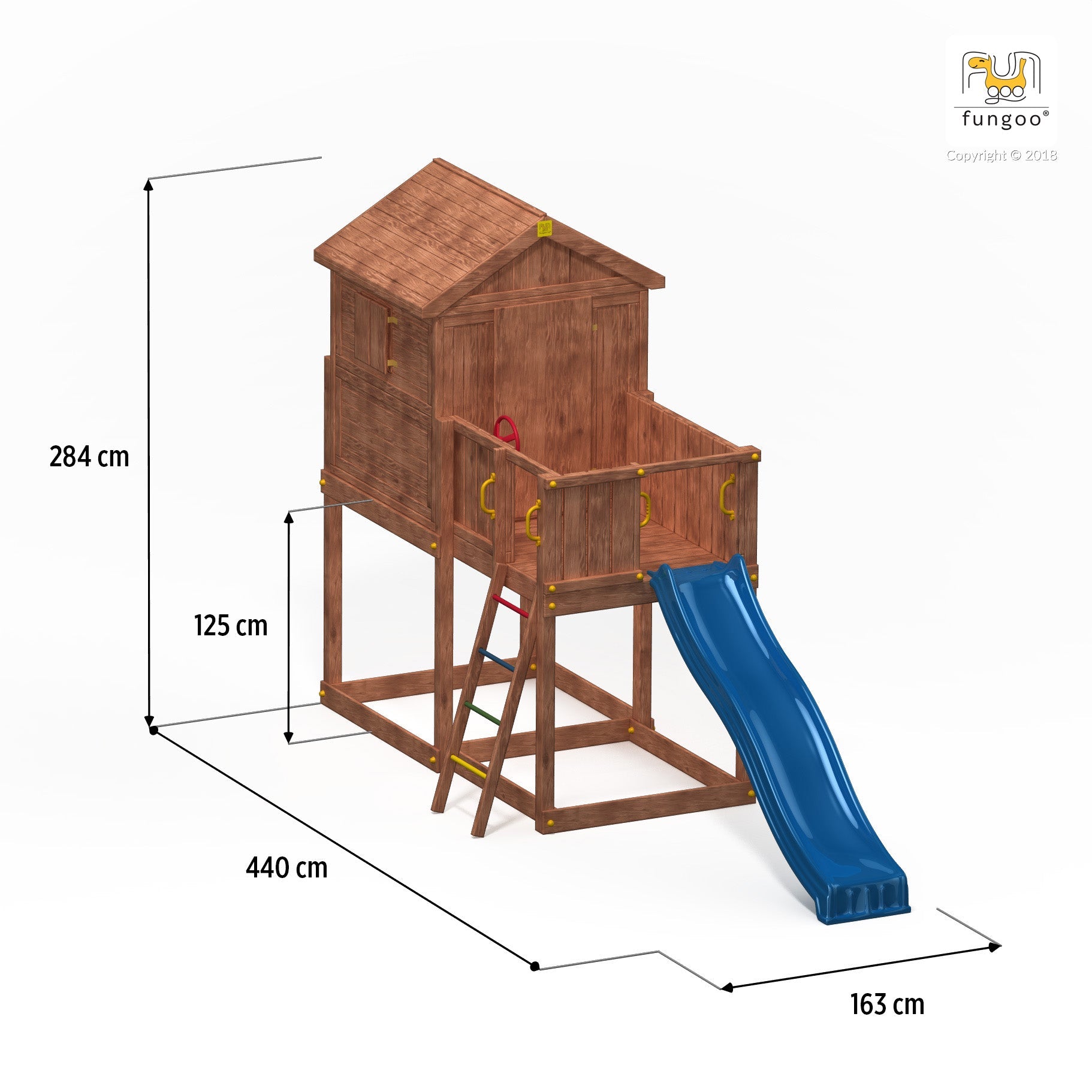 Fungoo 01075 MY HOUSE детска площадка с къщичка с пързалка