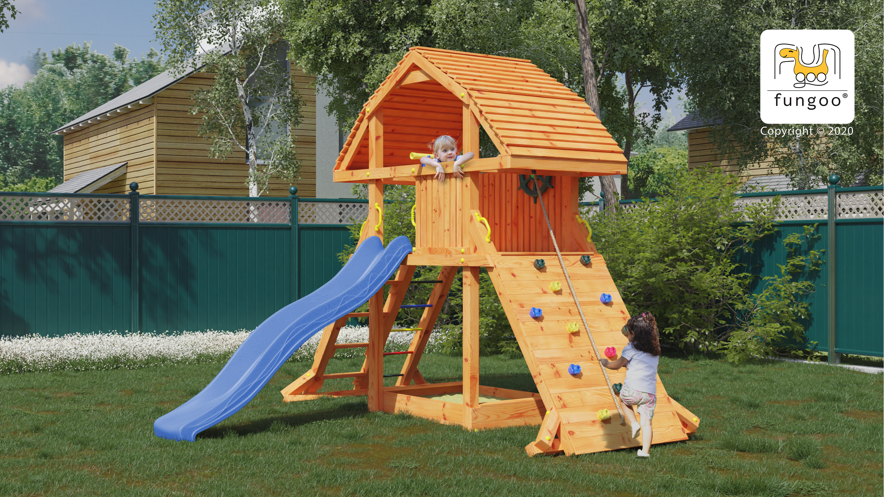 Fungoo 00925 GIANT детска площадка с пързалка