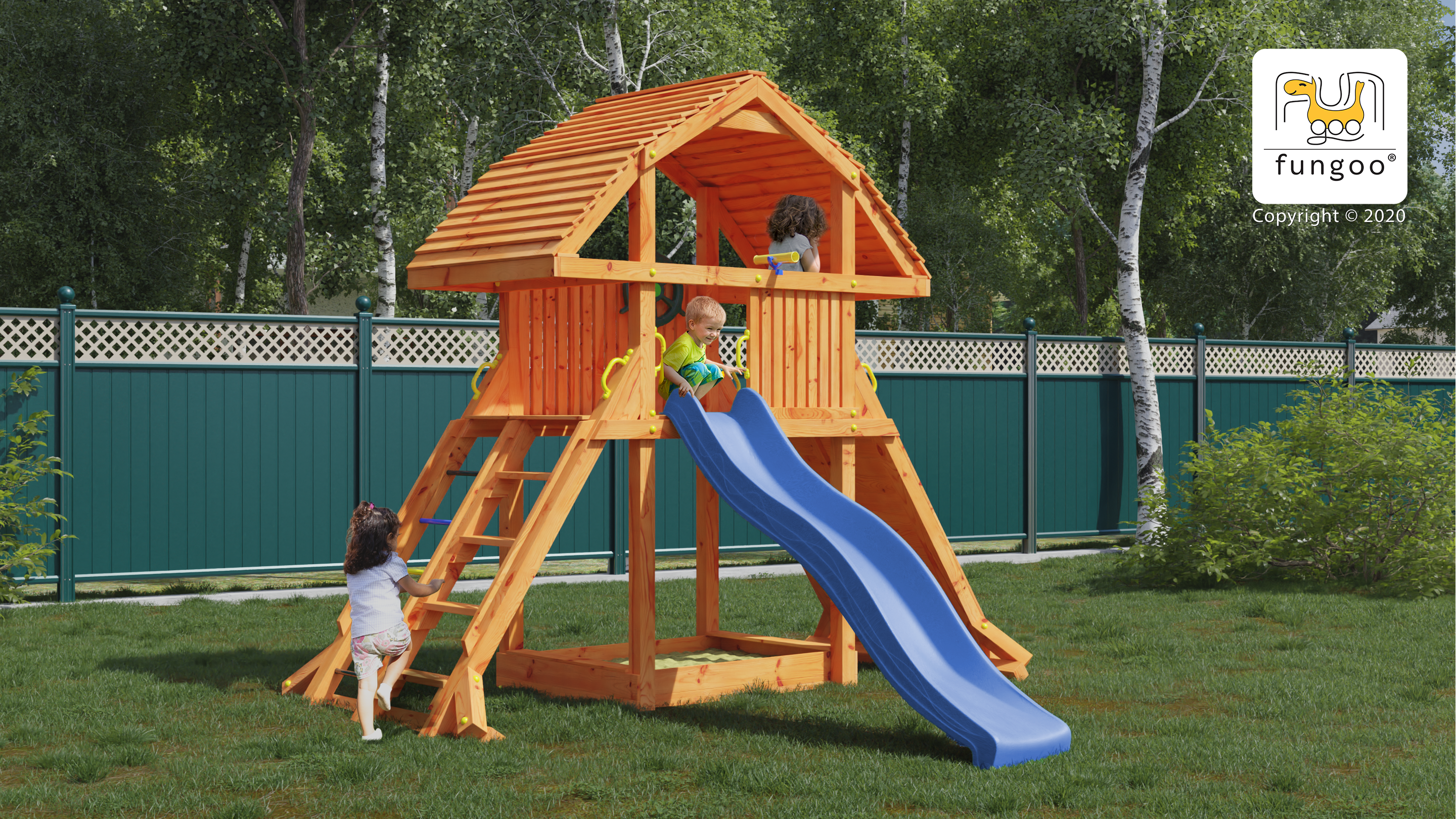 Fungoo 00925 GIANT детска площадка с пързалка