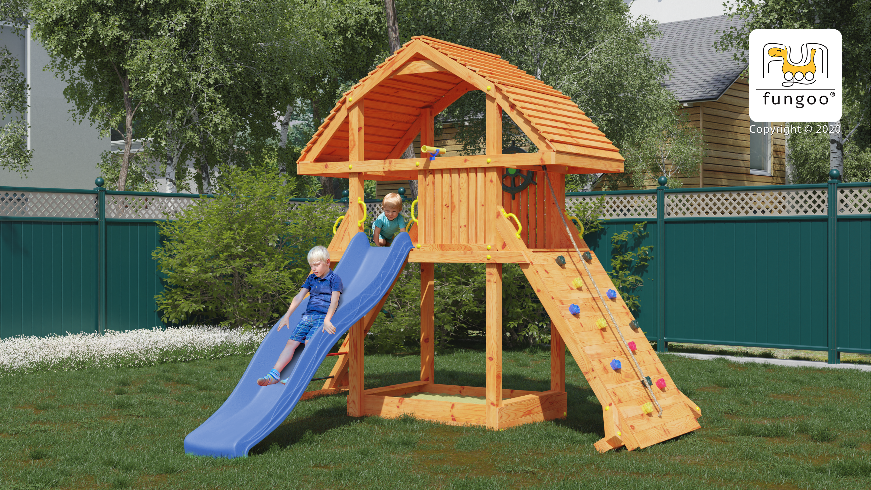 Fungoo 00925 GIANT детска площадка с пързалка