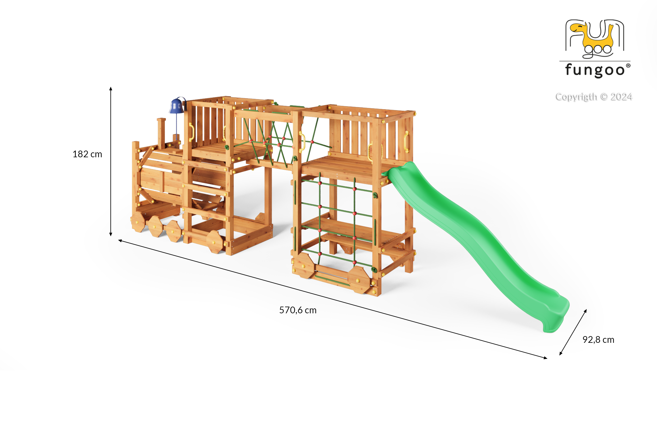 Fungoo 10100 TRAIN EXPRESS дървен влак с пързалка