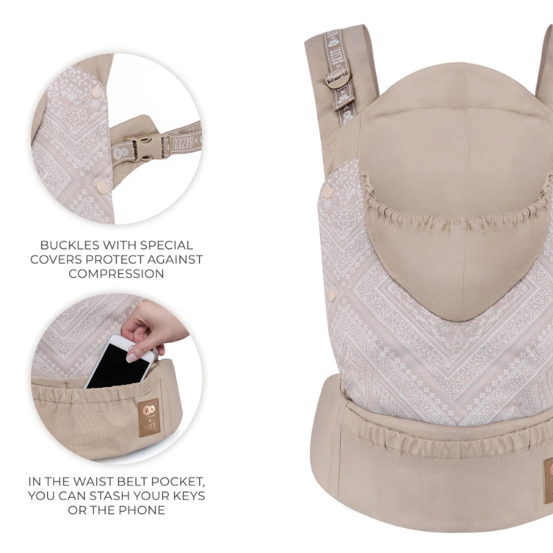 Kinderkraft HUGGY ергономична раница BIZUU dune whisper