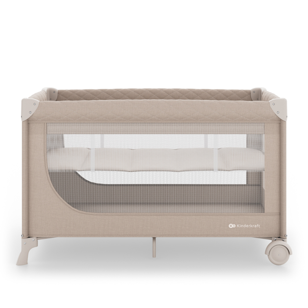 Kinderkraft LEODY UP сгъваема бебешка кошара с аксесоари BEIGE