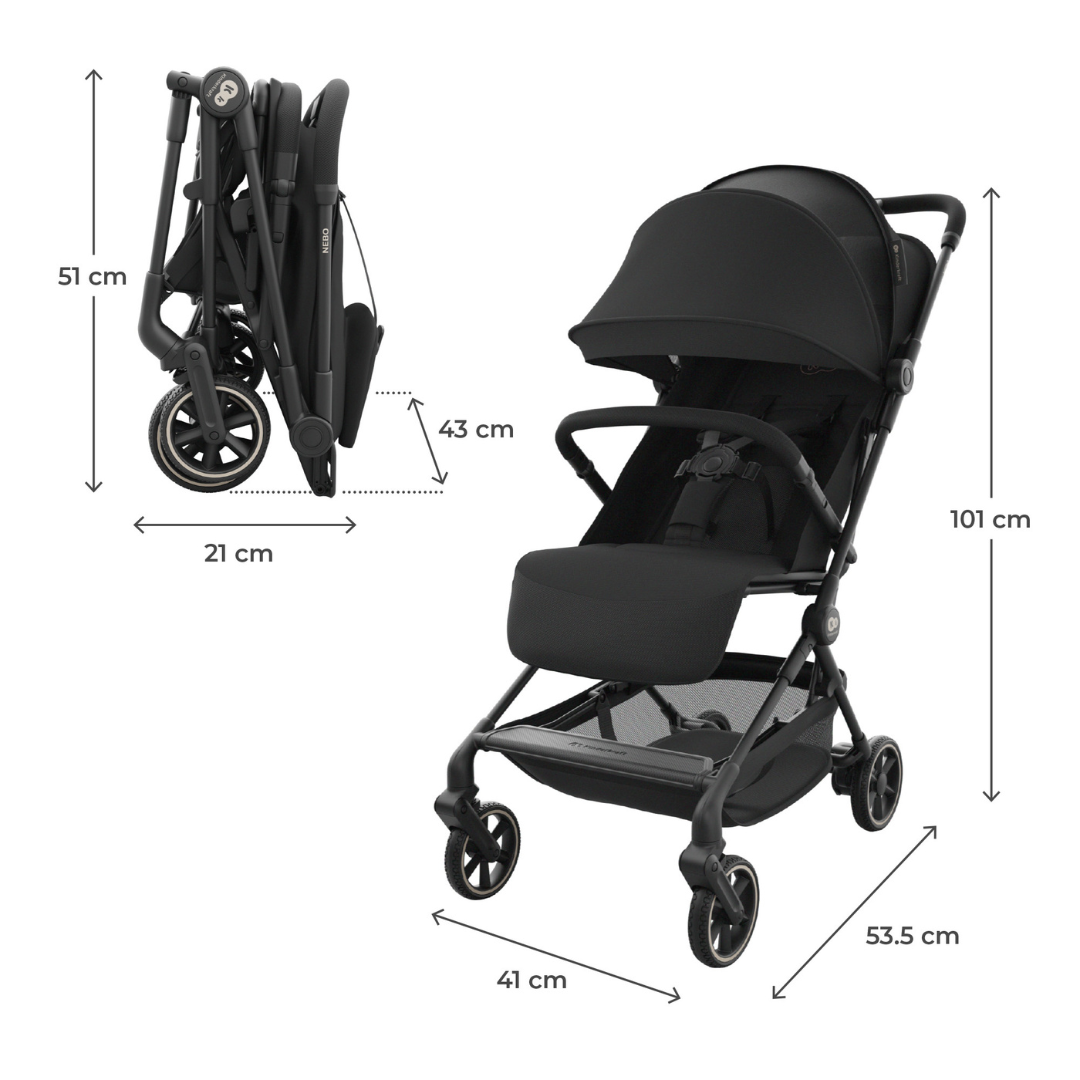 Kinderkraft NEBO бебешка количка MIDNIGHT BLACK
