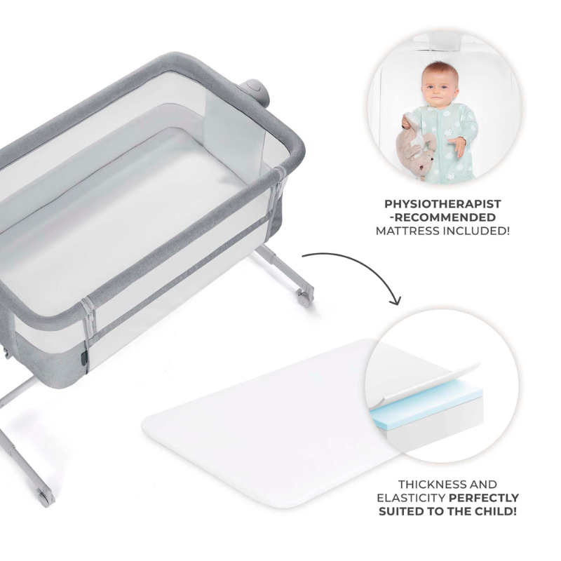 KinderKraft NESTEE UP 2 бебешка кошара LIGHT GREY