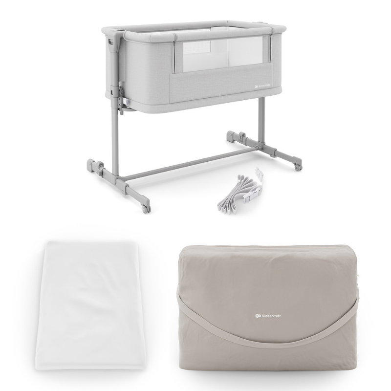 KinderKraft NESTE GROW 2 бебешка кошара LIGHT GREY