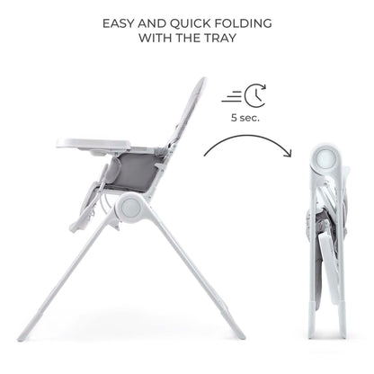 Kinderkraft BINCI столче за хранене LIGHT GREY