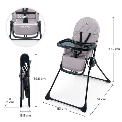Kinderkraft BINCI столче за хранене GREY