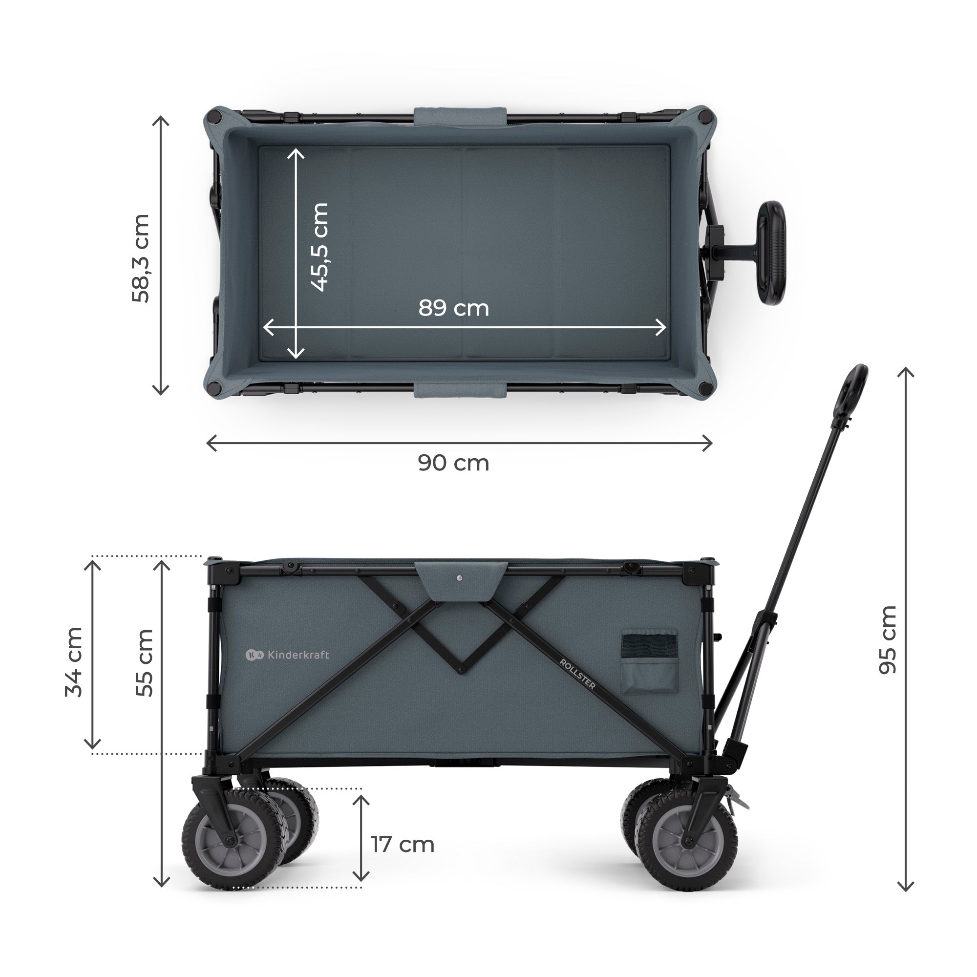 Kinderkraft Rollster сгъваема количка за деца ANTHRACITE