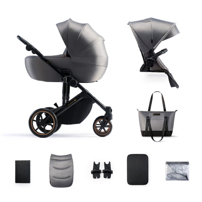 Kinderkraft Prime 2 бебешка количка 2в1 SHADOW GREY