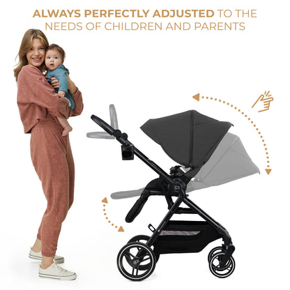 Kinderkraft YOXI бебешка количка 3в1 MOONLIGHT GREY
