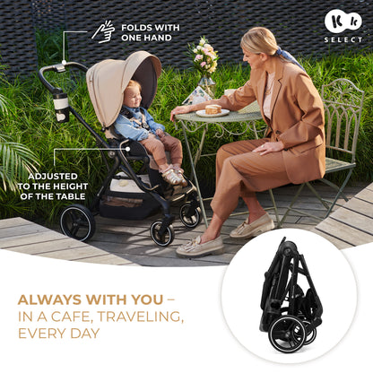 Kinderkraft YOXI бебешка количка 3в1 PURE BLACK