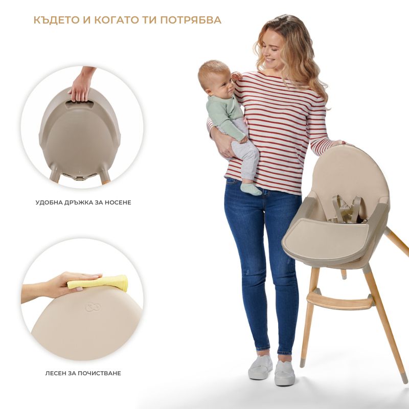 Kinderkraft FINI 2 столче за хранене GREEN