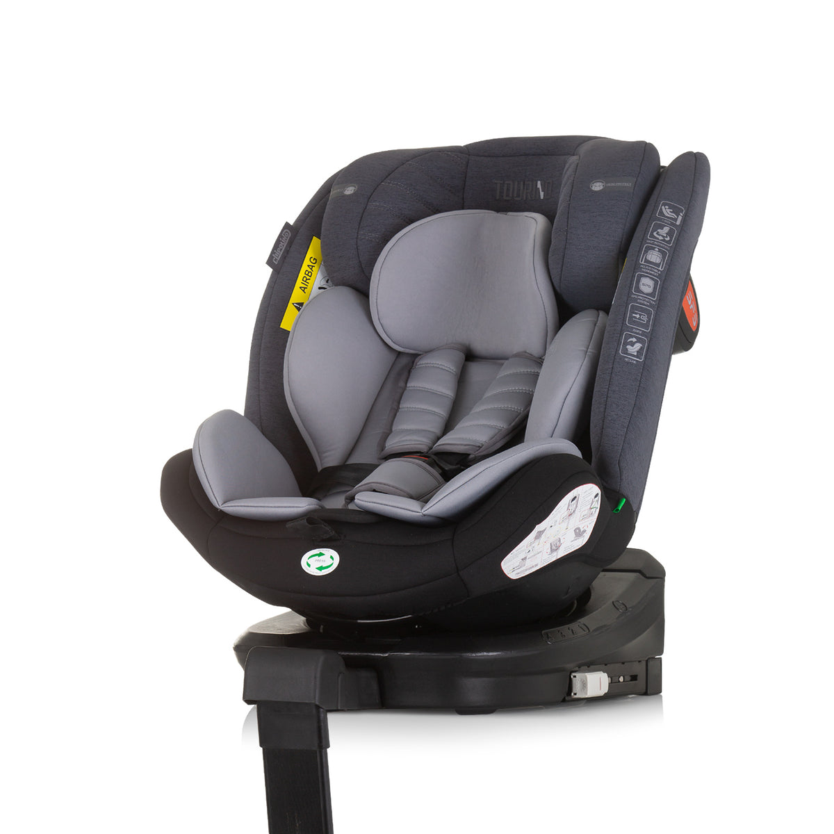Chipolino Столче за кола 360 I-size 40-150 ТОРИНО сиво ми