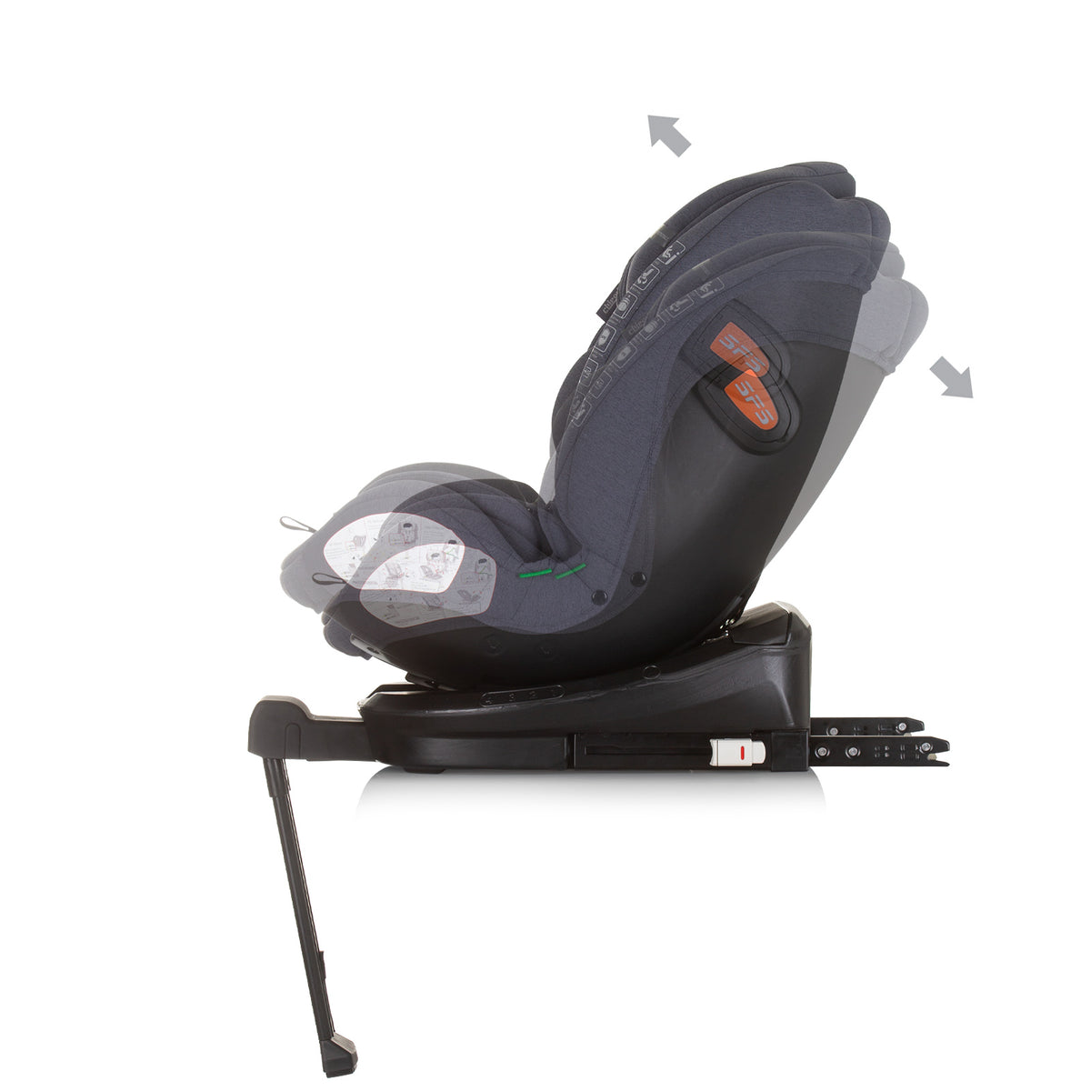 Chipolino Столче за кола 360 I-size 40-150 ТОРИНО гранит