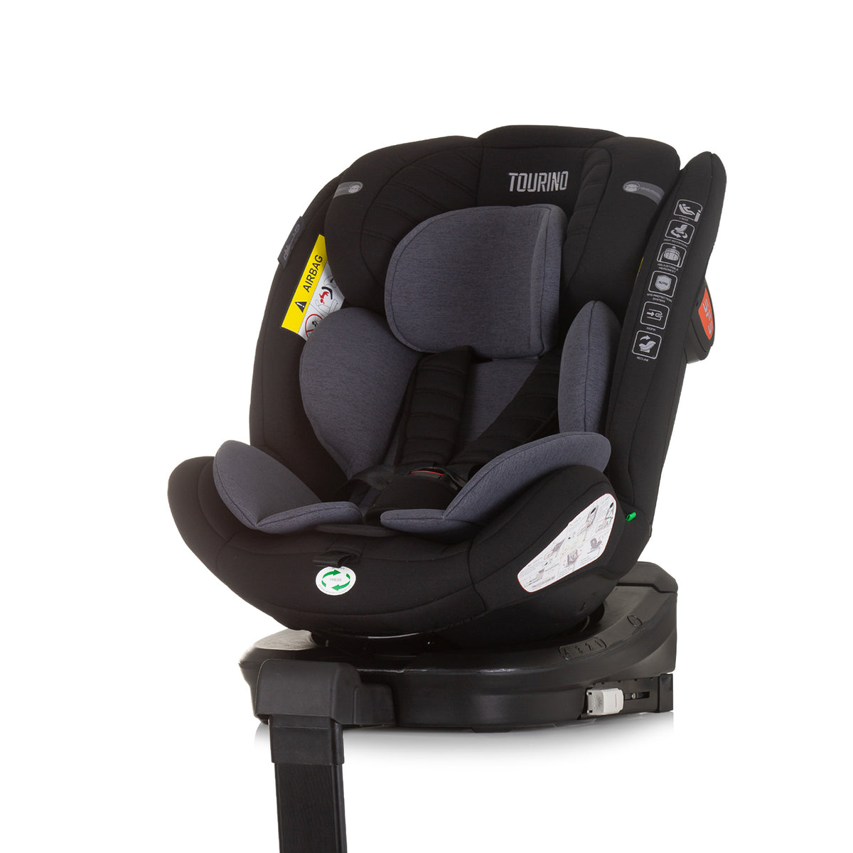 Chipolino Столче за кола 360 I-size 40-150 ТОРИНО обсидиа