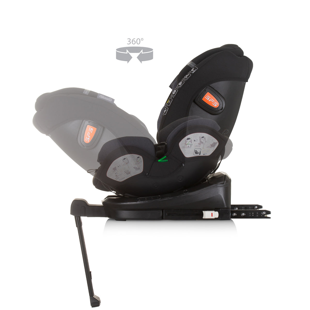 Chipolino Столче за кола 360 I-size 40-150 ТОРИНО обсидиа