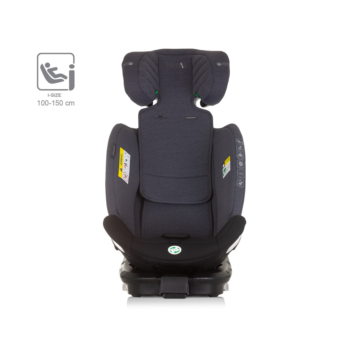 Chipolino Столче за кола 360 I-size 40-150 ТОРИНО сиво ми