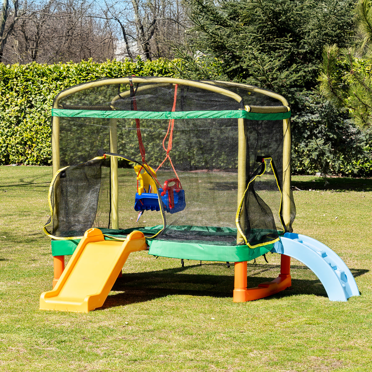 Chipolino Голям батут Playground 200 см.с пързалка зел