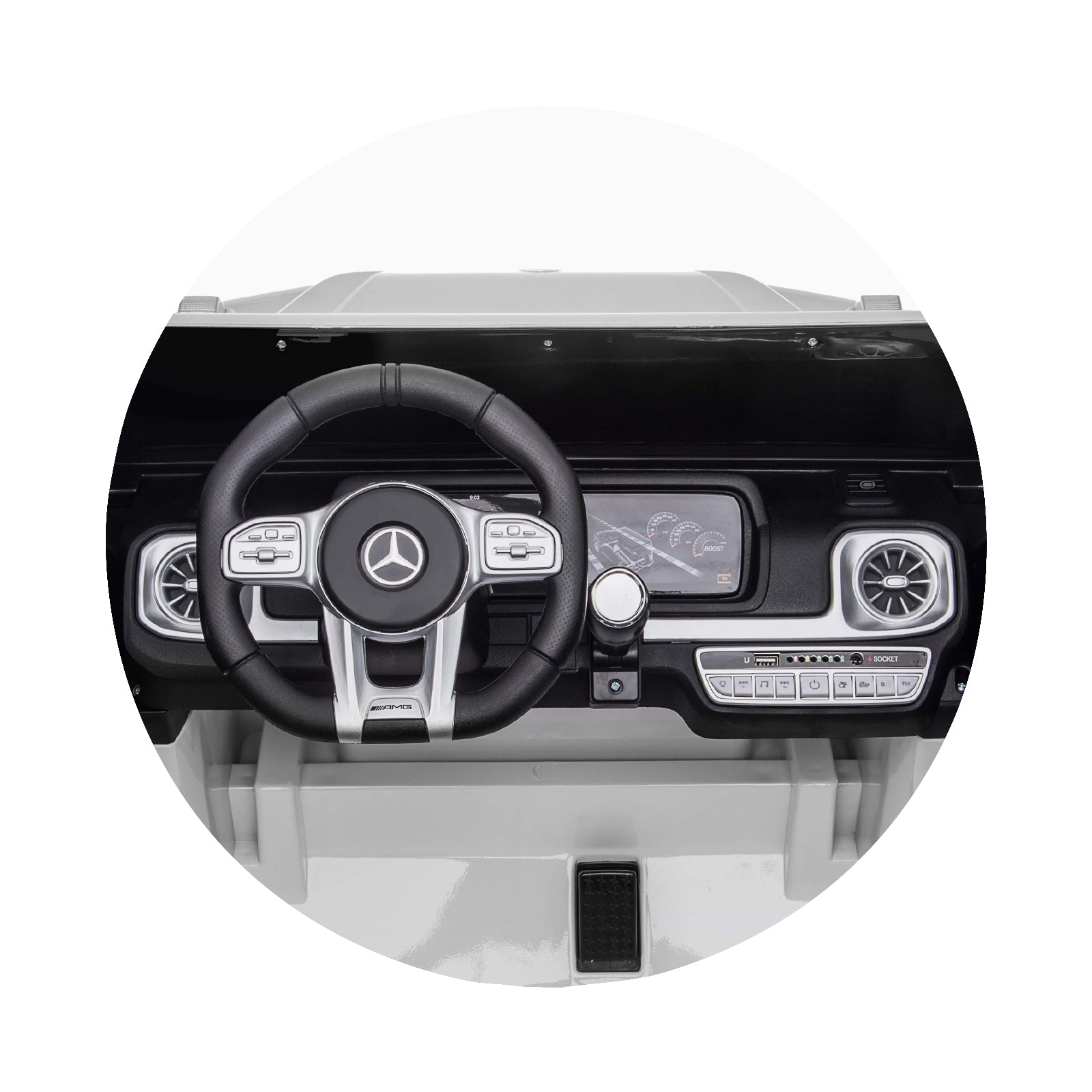 Chipolino Eл.джип MERCEDES G63 за две деца бял EVA