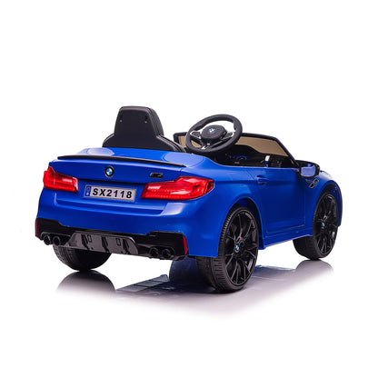 Chipolino Електрическа кола BMW M5 синя, EVA гуми, кожена
