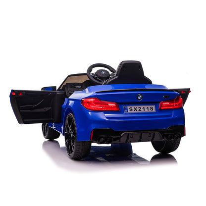 Chipolino Електрическа кола BMW M5 синя, EVA гуми, кожена