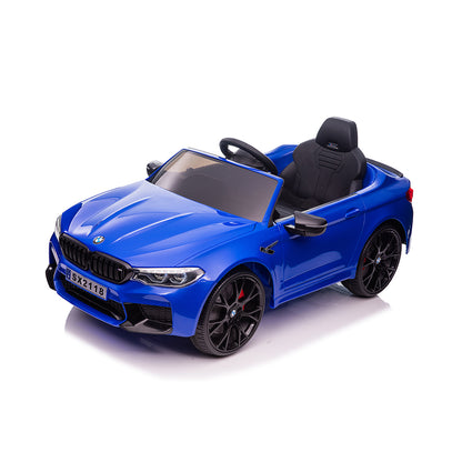 Chipolino Електрическа кола BMW M5 синя, EVA гуми, кожена