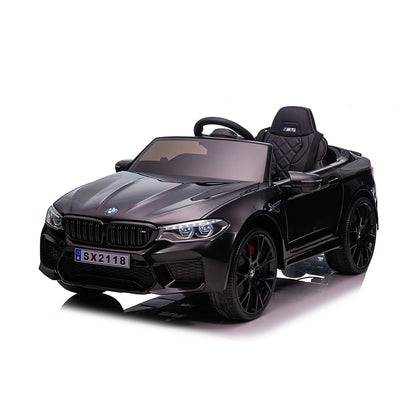 Chipolino Електрическа кола BMW M5 черна, EVA гуми, кожена