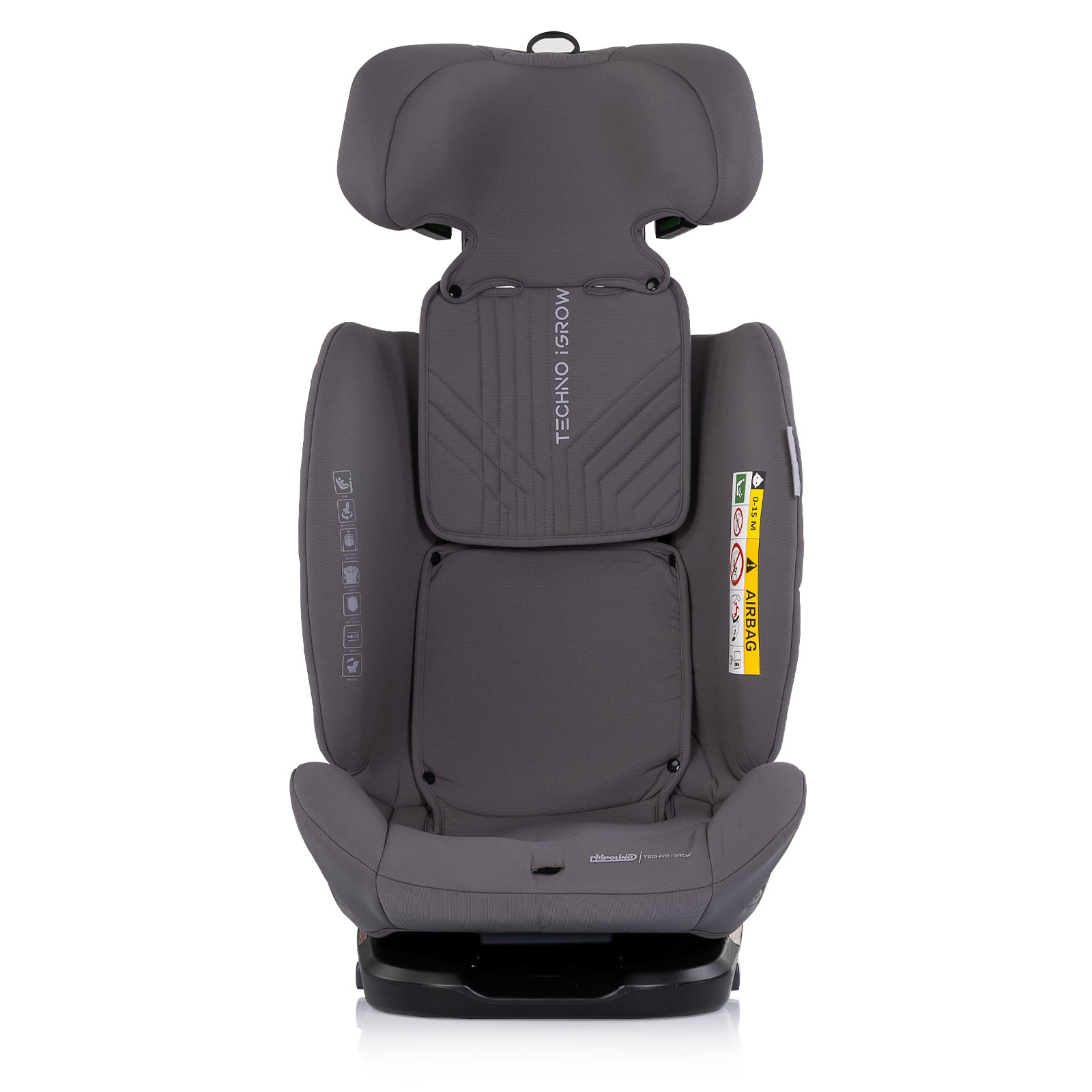 Chipolino Столче за кола360 I-size40-150 Techno iGROW сив