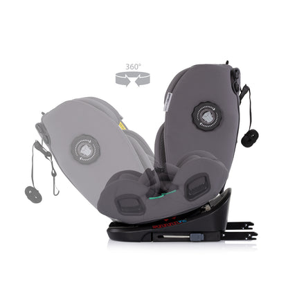 Chipolino Столче за кола360 I-size40-150 Techno iGROW сив