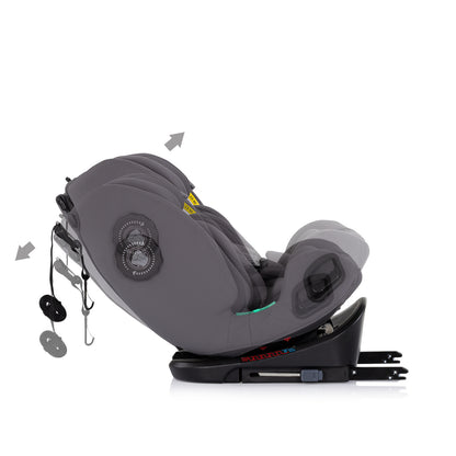 Chipolino Столче за кола360 I-size40-150 Techno iGROW сив