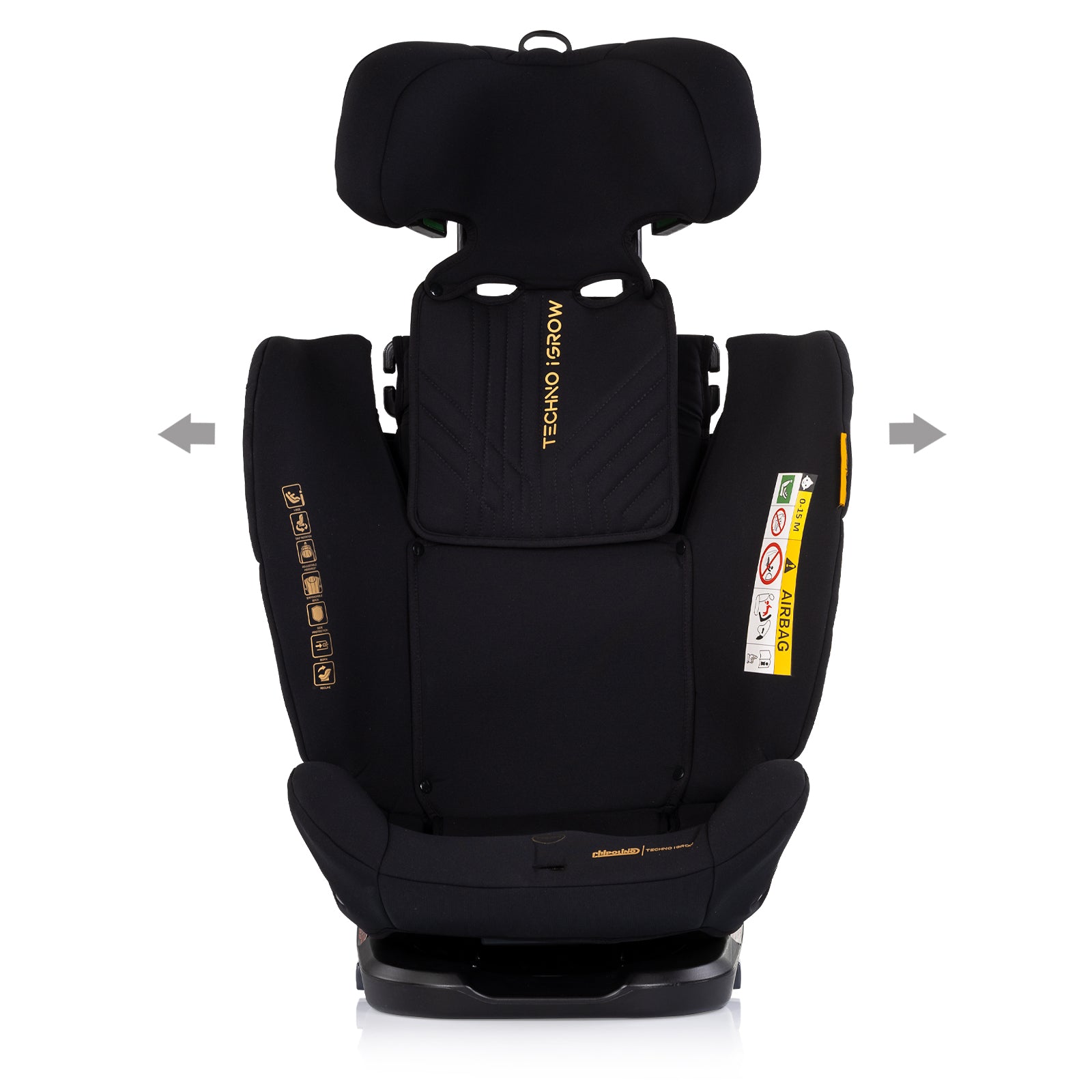 Chipolino Столче за кола360 I-size40-150 Techno iGROW чeр