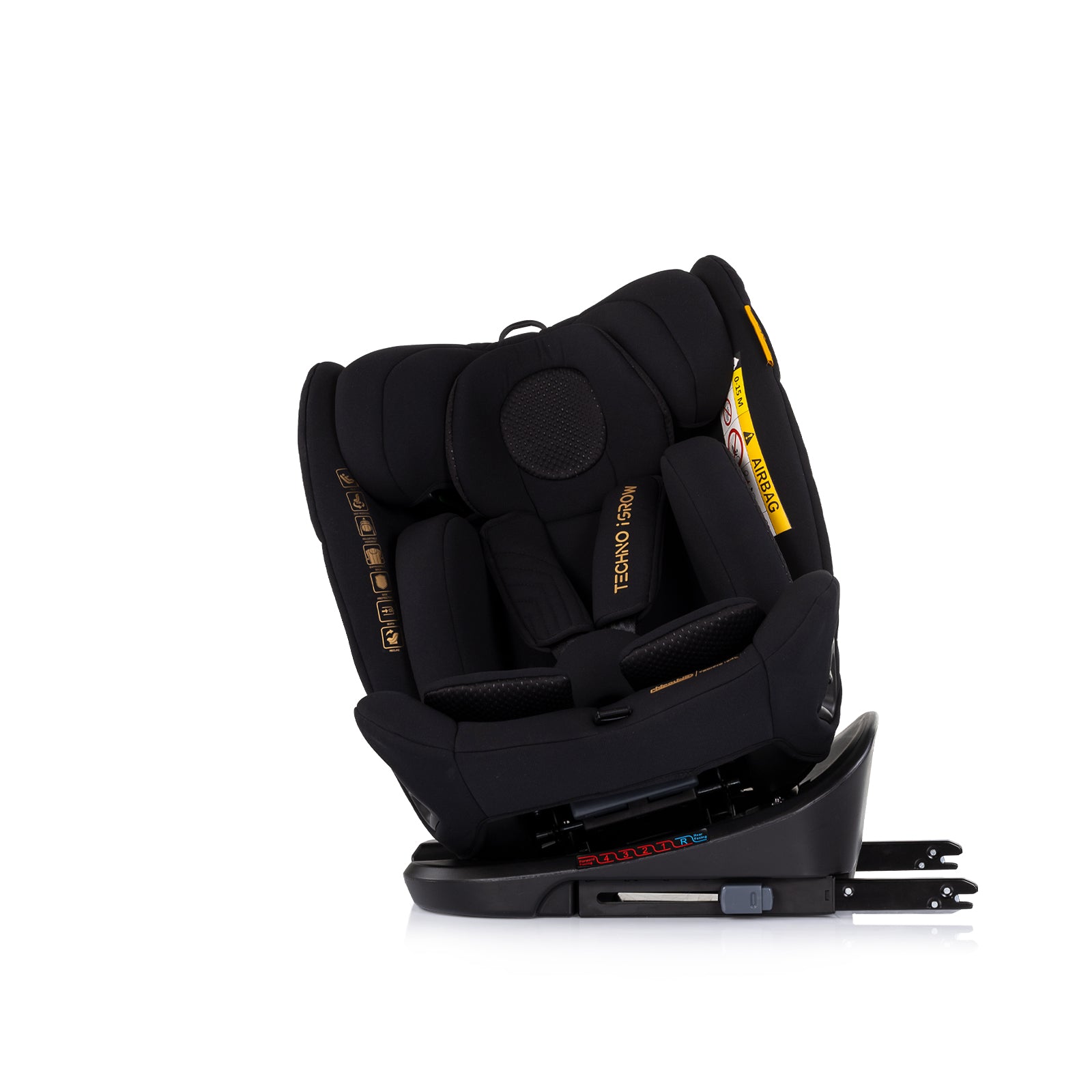 Chipolino Столче за кола360 I-size40-150 Techno iGROW чeр