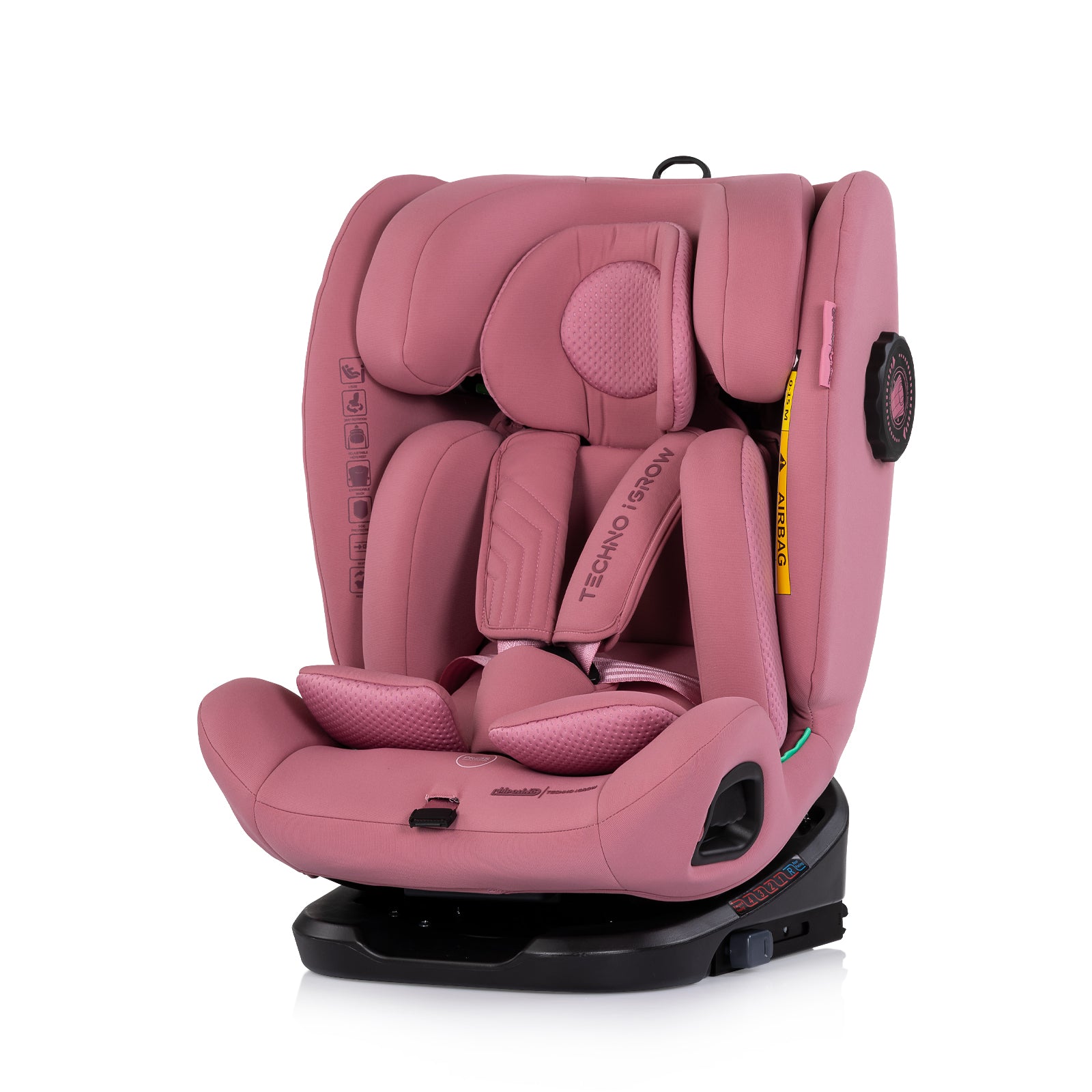 Chipolino Столче за кола360 I-size40-150 Techno iGROW роз